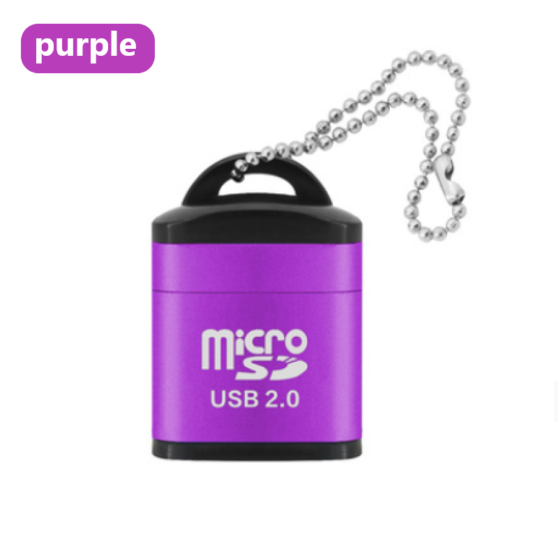Mini Card  Reader Micro SD Card Usb 2.0 480Mbps Mobile Phone High Speed Tf Memory Purple