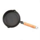 Mini Cast Iron Pan Frying Pan Thickened Kitchen Egg Pan with Wooden Handle