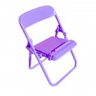 Mini Chair Shape Mobile Phone Stand Portable Cute Colorful Adjustable Folding Stool Lazy Phone Desktop Holder Purple