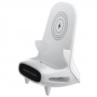 Mini Chair Wireless Charger Phone Holder Horizontal Charging Stand Automatic Identification Charging Bracket White