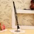 Mini Clarinet Model Musical Instrument Miniature Desk Decor Display with black leather box   bracket 13 5cm Black clarinet 1 8 ratio