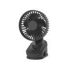 Mini Clip On Fan, Usb Rechargeable Strong Wind Desk Fan, Digital Display 3 Speeds Adjustable Bidirectional 360 ° Clip Fan, Super Strong Wind Mini Fan black