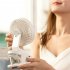 Mini Clip On Fan  Usb Rechargeable Strong Wind Desk Fan  Digital Display 3 Speeds Adjustable Bidirectional 360    Clip Fan  Super Strong Wind Mini Fan White