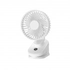 Mini Clip On Fan, Usb Rechargeable Strong Wind Desk Fan, Digital Display 3 Speeds Adjustable Bidirectional 360 ° Clip Fan, Super Strong Wind Mini Fan White