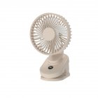 Mini Clip On Fan, Usb Rechargeable Strong Wind Desk Fan, Digital Display 3 Speeds Adjustable Bidirectional 360 ° Clip Fan, Super Strong Wind Mini Fan apricot