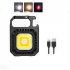 Mini Cob Keychain Light 3 Modes Usb Rechargeable Strong Magnetic Emergency Lamps Outdoor Camping Light W5130