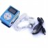 Mini Cube Clip type Mp3 Player Display Rechargeable Portable Music Speaker with Earphone Usb Cable blue