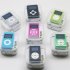 Mini Cube Clip type Mp3 Player Display Rechargeable Portable Music Speaker with Earphone Usb Cable blue