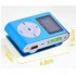 Mini Cube Clip type Mp3 Player Display Rechargeable Portable Music Speaker with Earphone Usb Cable blue