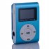 Mini Cube Clip type Mp3 Player Display Rechargeable Portable Music Speaker with Earphone Usb Cable blue