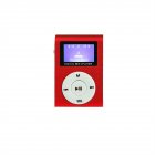 Mini Cube Clip type Mp3 Player Display Rechargeable Portable Music Speaker with Earphone Usb Cable Red