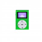 Mini Cube Clip-type Mp3 Player Display Rechargeable Portable Music Speaker with Earphone Usb Cable green