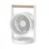 Mini Desk Fan  90   Rotate Table Fan  Quiet Operation Table Fan With Wooden Handle  LED Night Light  5 Speeds Strong Air  LED Battery Level Display Dark Gray