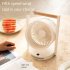 Mini Desk Fan  90   Rotate Table Fan  Quiet Operation Table Fan With Wooden Handle  LED Night Light  5 Speeds Strong Air  LED Battery Level Display Dark Gray