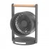 Mini Desk Fan  90   Rotate Table Fan  Quiet Operation Table Fan With Wooden Handle  LED Night Light  5 Speeds Strong Air  LED Battery Level Display Dark Gray