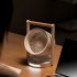 Mini Desk Fan  90   Rotate Table Fan  Quiet Operation Table Fan With Wooden Handle  LED Night Light  5 Speeds Strong Air  LED Battery Level Display Dark Gray