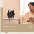 Mini Desk Fan  90   Rotate Table Fan  Quiet Operation Table Fan With Wooden Handle  LED Night Light  5 Speeds Strong Air  LED Battery Level Display Dark Gray
