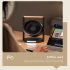 Mini Desk Fan  90   Rotate Table Fan  Quiet Operation Table Fan With Wooden Handle  LED Night Light  5 Speeds Strong Air  LED Battery Level Display Dark Gray