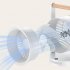 Mini Desk Fan  90   Rotate Table Fan  Quiet Operation Table Fan With Wooden Handle  LED Night Light  5 Speeds Strong Air  LED Battery Level Display Dark Gray