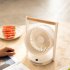 Mini Desk Fan  90   Rotate Table Fan  Quiet Operation Table Fan With Wooden Handle  LED Night Light  5 Speeds Strong Air  LED Battery Level Display Dark Gray