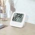 Mini Digital Thermometer Hygrometer Alarm Clock LCD Display Battery Powered For Home Office Restaurants Bars Cafe White