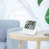 Mini Digital Thermometer Hygrometer Alarm Clock LCD Display Battery Powered For Home Office Restaurants Bars Cafe White