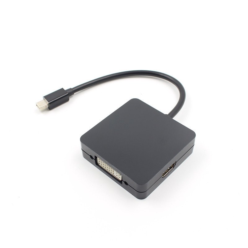 Mini Display Port 3 in 1 DP Thunderbolt To DVI VGA HDMI Adapter Cable black