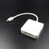 Mini Display Port 3 in 1 DP Thunderbolt To DVI VGA HDMI Adapter Cable white
