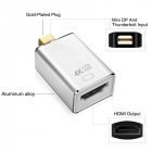 Mini Display Port to HDMI VGA Converter Adapter 8-pin DP Cable for MacBook Air 13 Surface Pro 4 Silver