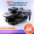 Mini Drone 4k HD Dual Camera Fpv RC  Drone Obstacle Avoidance Helicopter Folding Quadcopte Toys Black 3 Batteries