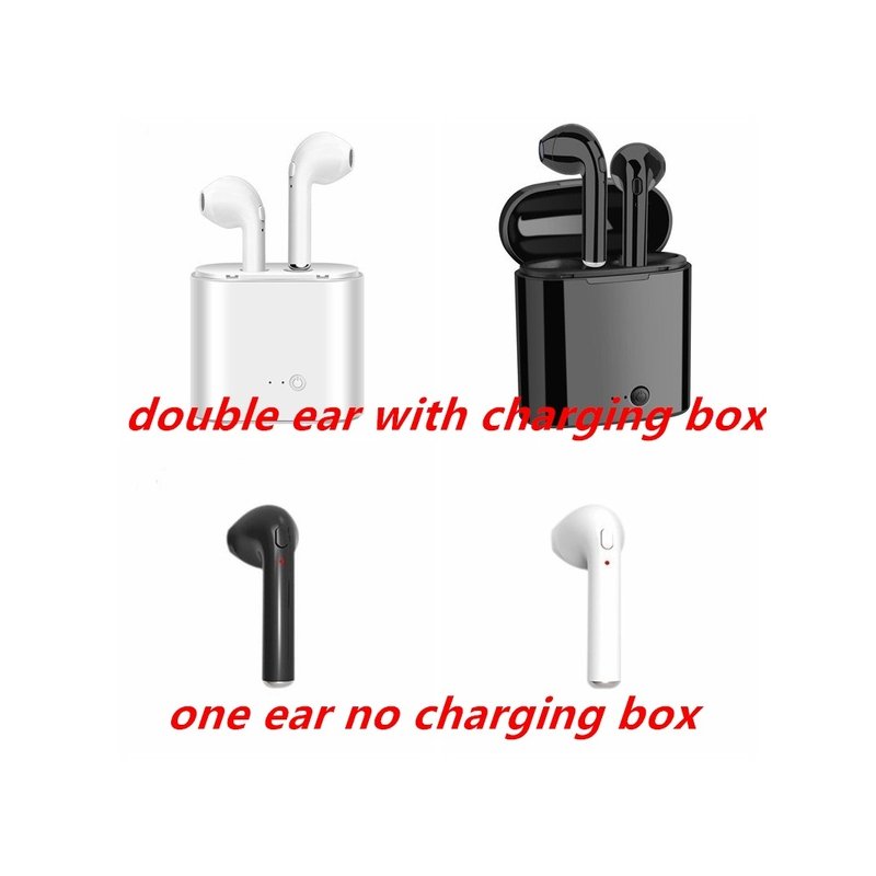 Mini Earbuds Earphone Wireless Bluetooth Headsets Headphones black_Binaural with charging box