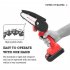 Mini Electric  Chain  Saw Woodworking Lithium  Battery Chainsaw Wood  Cutter Cordless Garden  Rechargeable  Tool Red U S  plug