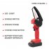 Mini Electric  Chain  Saw Woodworking Lithium  Battery Chainsaw Wood  Cutter Cordless Garden  Rechargeable  Tool Red British plug