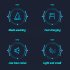 Mini Electric Shaver With High Power Motor Brushless Motor Digital Display Screen Ideal Gift For Men Male 4 Pcs Kit gradient blue