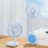 Mini Fan USB Rechargeable Portable Suction Cup Folding Fan Personal Outdoors Little Fan For Outdoor Indoor Office Travel White