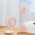 Mini Fan USB Rechargeable Portable Suction Cup Folding Fan Personal Outdoors Little Fan For Outdoor Indoor Office Travel White
