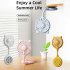 Mini Fan USB Rechargeable Portable Suction Cup Folding Fan Personal Outdoors Little Fan For Outdoor Indoor Office Travel White