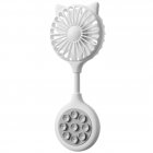 Mini Fan USB Rechargeable Portable Suction Cup Folding Fan Personal Outdoors Little Fan For Outdoor Indoor Office Travel White