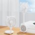 Mini Fan USB Rechargeable Portable Suction Cup Folding Fan Personal Outdoors Little Fan For Outdoor Indoor Office Travel White