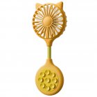 Mini Fan USB Rechargeable Portable Suction Cup Folding Fan Personal Outdoors Little Fan For Outdoor Indoor Office Travel yellow
