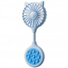 Mini Fan USB Rechargeable Portable Suction Cup Folding Fan Personal Outdoors Little Fan For Outdoor Indoor Office Travel blue
