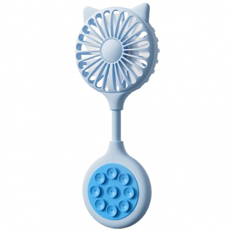 Mini Fan USB Rechargeable Portable Suction Cup Folding Fan Personal Outdoors Little Fan For Outdoor Indoor Office Travel blue