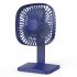 Mini Fan With Rechargeable Handheld Portable USB Desktop Small Mechanical Tool blue