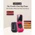 Mini Flip Mobile Phone 0 66  Smallest Cell Phone Wireless Bluetooth FM Magic Voice Handsfree Earphone for Kids black