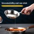 Mini Frying Pan Nonstick Skillet With Wooden Handle Stainless Steel Uncoated Fry Pan Induction 16CM