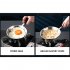 Mini Frying Pan Nonstick Skillet With Wooden Handle Stainless Steel Uncoated Fry Pan Induction 16CM
