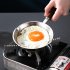 Mini Frying Pan Nonstick Skillet With Wooden Handle Stainless Steel Uncoated Fry Pan Induction 16CM