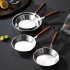Mini Frying Pan Nonstick Skillet With Wooden Handle Stainless Steel Uncoated Fry Pan Induction 16CM