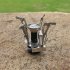 Mini Gas Stove Portable Foldable Aluminum Alloy Gas Furnace Outdoor Picnic Cooking Camping Supplies AT6312 red ignition