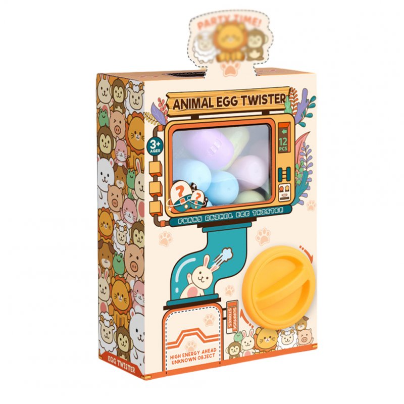 Mini Gashapon Machine Funny Cartoon Animal Doll Figures Capsule Vending Machine Dispenser For Kids Gifts Animals (with 12 gashapons)